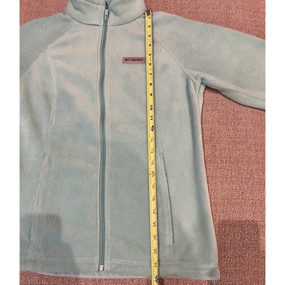 Columbia Women's Light Blue Fleece Full Zip Jacket S Adjustable Drawstring - Picture 8 of 9